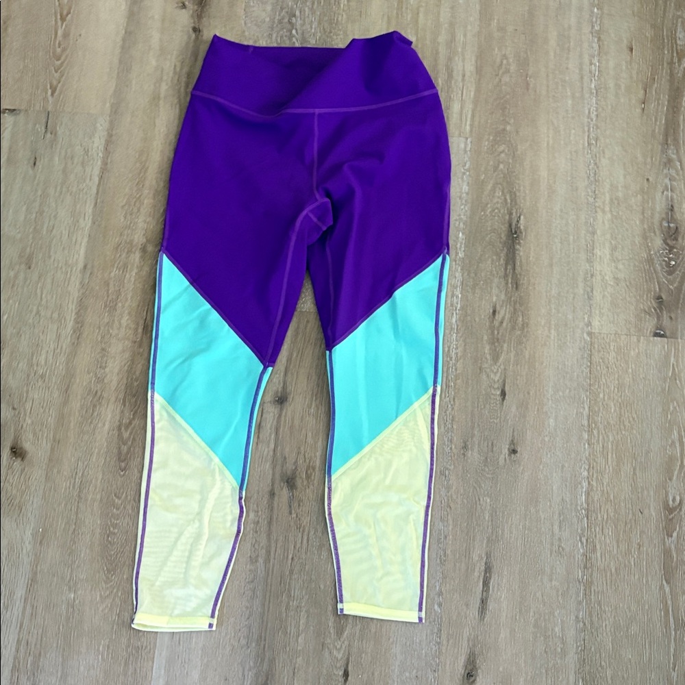 Fabletics Women’s Leggings in Purple, Aqua, and Yellow